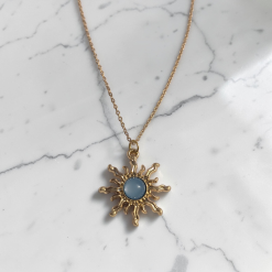 24kt Gold Plated, CZ Crystal Bee Necklace
