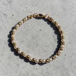 Pearl and Gold Bead Bracelet