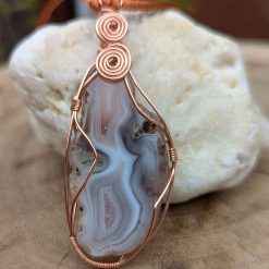Wire wrapped pendant - Botswana Agate