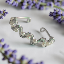 Handmade Wire & Pearl Bead Bracelet