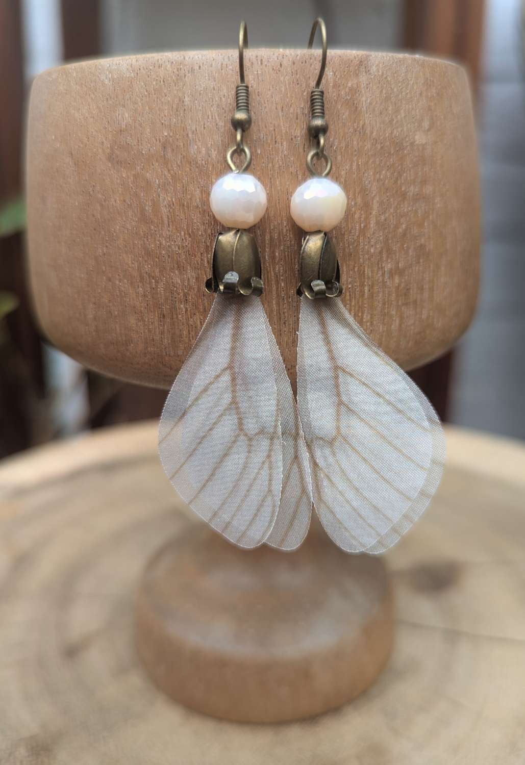 Fairy wing earrings - Bronze/peach Fairy wing earrings - Bronze/peach