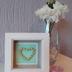 Pearl Heart Picture - White Frame