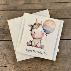 Unicorn Personalised Birthday Card