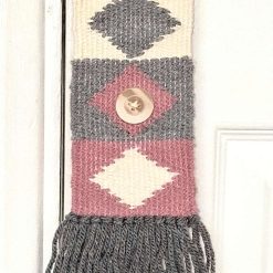 Handwoven Diamond Button Door Hanger