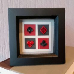 Quilled Card Suits Picture - Black Frame