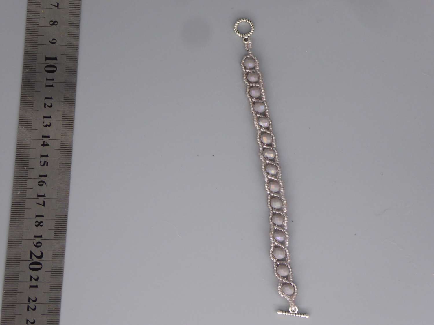 grey snake stitch beaded Bracelet 15.2 cm grey snake stitch beaded Bracelet 15.2 cm