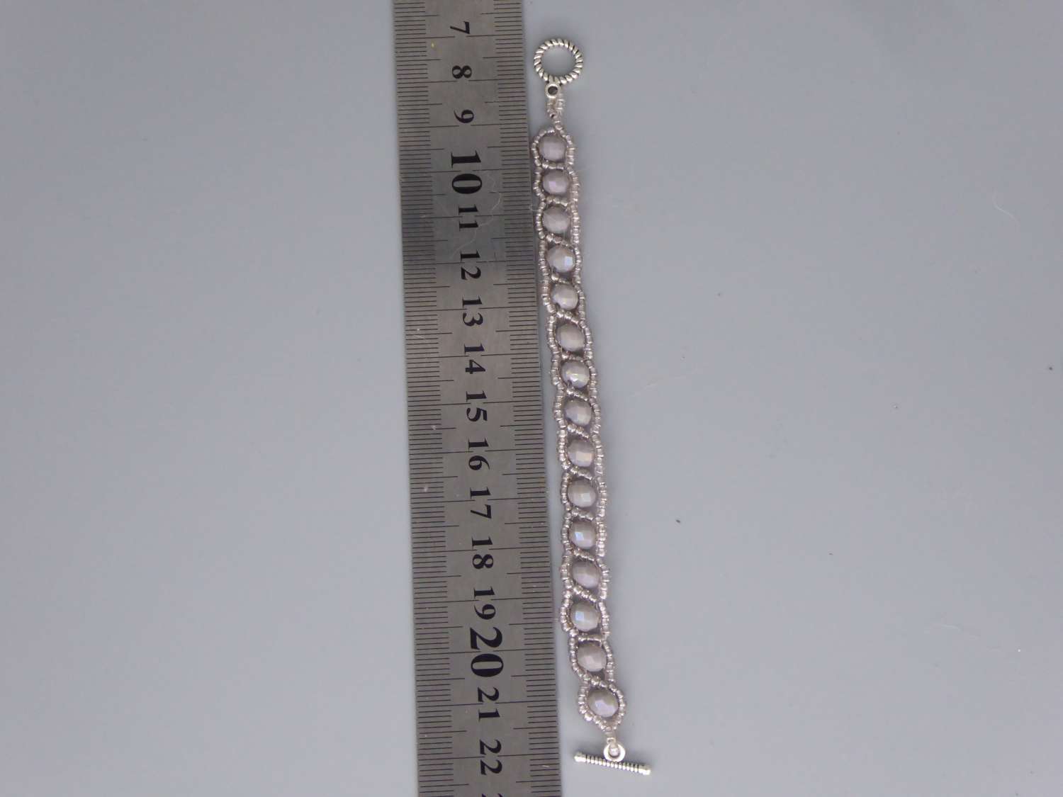 grey snake stitch beaded Bracelet 15.2 cm grey snake stitch beaded Bracelet 15.2 cm