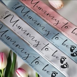Personalised - Deluxe Baby Shower Sash, Custom Satin Ribbon, Keepsake 2 Personalised - Deluxe Baby Shower Sash, Custom Satin Ribbon, Keepsake 2