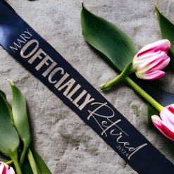 Personalised - Deluxe Retirement sash with SILVER or GOLD foil text - Officially Retired 2026