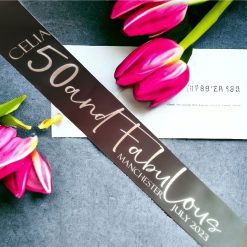 Personalised Birthday Sash – Deluxe Gold, Silver, Rose Gold Foil, Any Age