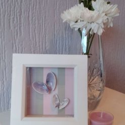 Shell Butterfly Picture - White Frame