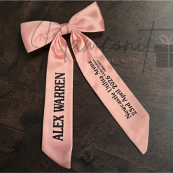 Personalised Concert Hair Bow – Custom Artist, Date, Venue Satin Ribbon Keepsake
