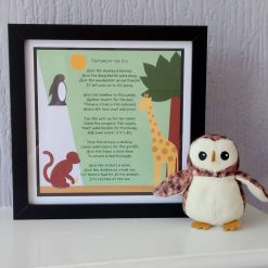 Original Humorous Animal Themed Children's Poem - Black Frame