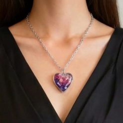 The "Amethyst Rose" Ombré Heart Necklace