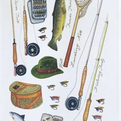Gone Fishing Large Cotton Tea Towel