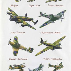 World War 2 Military Aeroplanes - Large Cotton Tea Towel