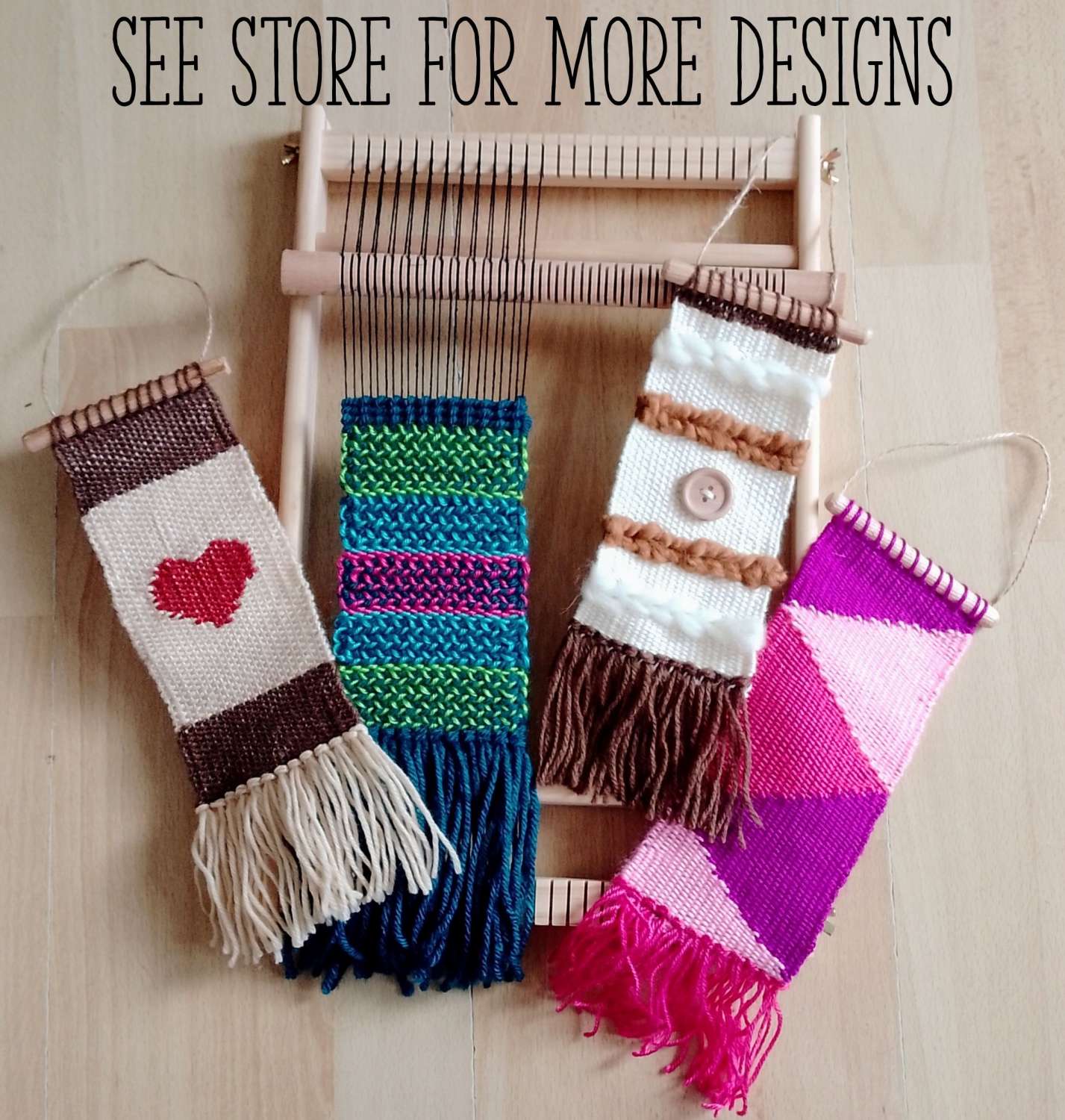 Handwoven Brown and Cream Button Door Hanger Handwoven Brown and Cream Button Door Hanger