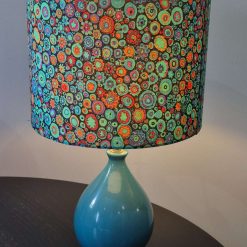 Flower Meadow handmade lampshade with brushed gold lining