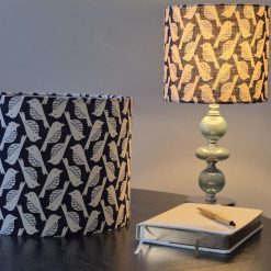 Flower Meadow handmade lampshade with brushed gold lining