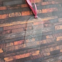 Handmade Etched Acrylic Bookmark - Elegant Literary-Inspired Designs