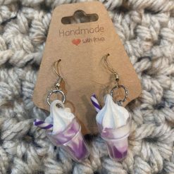 Bubble Tea novelty handmade earrings - Pink