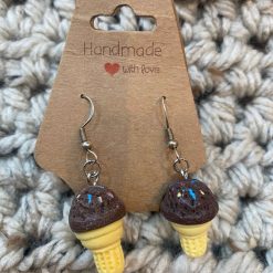 Ice cream novelty handmade earrings - Purple