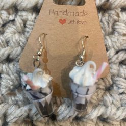 Bubble Tea novelty handmade earrings - Pink