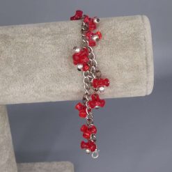 red tri beaded Bracelet 18.4 cm 1 red tri beaded Bracelet 18.4 cm 1