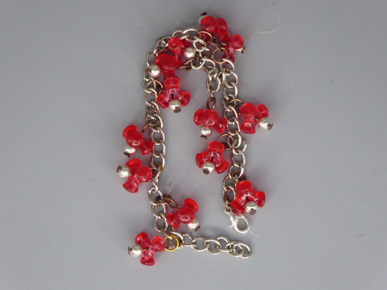 red tri beaded Bracelet 18.4 cm red tri beaded Bracelet 18.4 cm