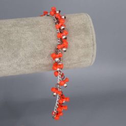 red tri beaded Bracelet 18.4 cm