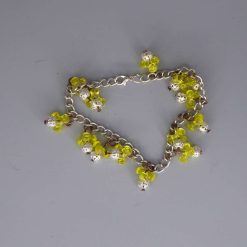 yellow tri beaded Bracelet 19.7 cm