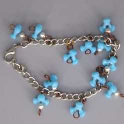 blue tri beaded Bracelet 19.1 cm