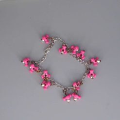 pink tri beaded Bracelet 19.1 cm
