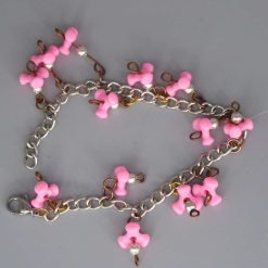 pink tri beaded Bracelet 18.4 cm