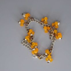 orange tri beaded Bracelet 19.7 cm