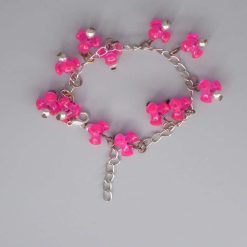 pink tri beaded Bracelet 17.8 cm