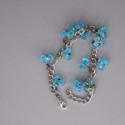 blue tri beaded Bracelet 18.4 cm