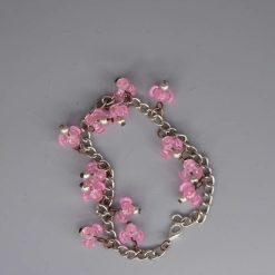 pink tri beaded Bracelet 18.4 cm