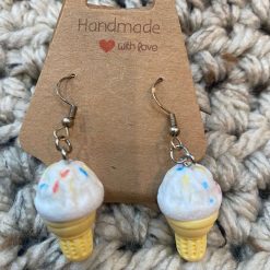 Ice cream novelty handmade earrings - Purple