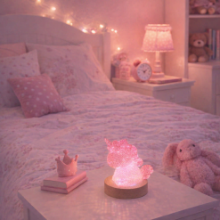 Trio of Enchanted Resin Unicorn Night Lights – Magical Glow Set