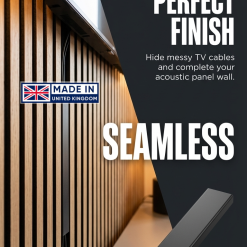 Acoustic panel cable tidy management cover - black hidden cable trunking ducting