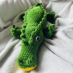 Crochet Snappy the Crocodile : Handmade Chenille Velvet Plush Toy 2