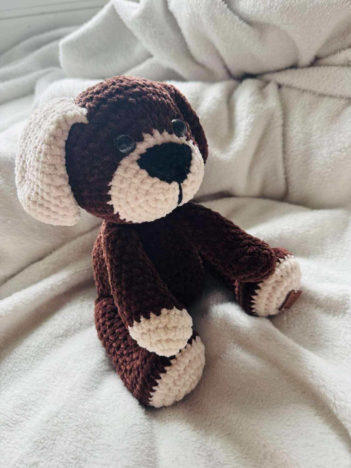 Crochet Dog : Handmade Chenille Velvet Plush Toy Crochet Dog : Handmade Chenille Velvet Plush Toy