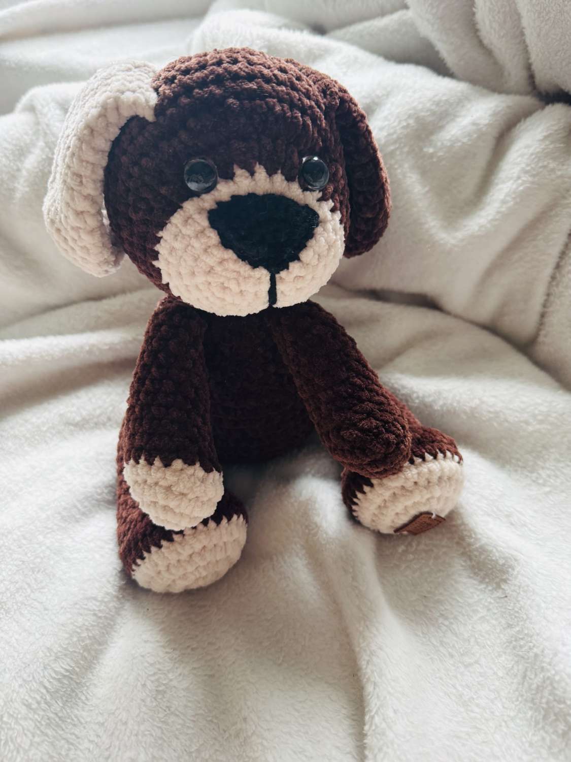 Crochet Dog : Handmade Chenille Velvet Plush Toy Crochet Dog : Handmade Chenille Velvet Plush Toy