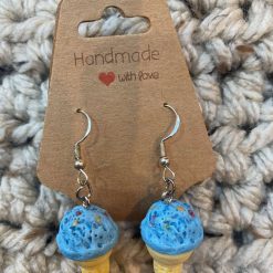 Ice cream novelty handmade earrings - Purple