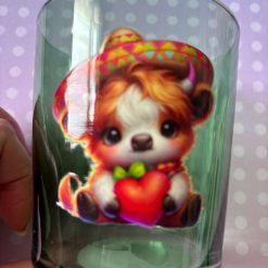 Highland cow glass