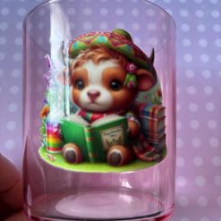 Pink highland cow glass