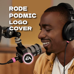 RODE podmic compatible Microphone Cover | Logo Mount Streamer Podcast | Round Square Custom