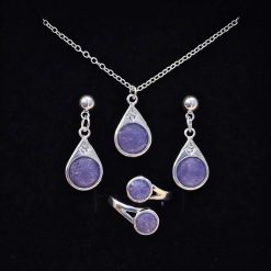Purple Teardrop Jewellery Gift Set