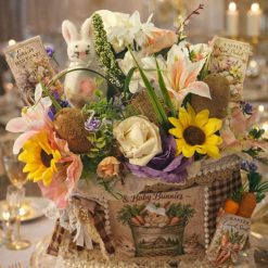 Spring easter/floral smashed can display